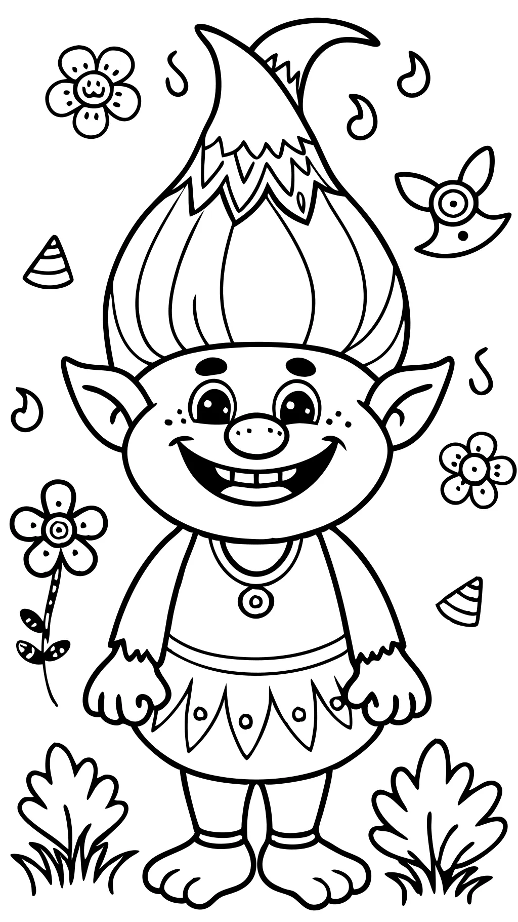 printable troll coloring pages